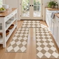 thumbnail image 1 of MeyJey Diamond Plaid Kitchen Rugs Sets of 3, Non Slip Kitchen Floor Mats Washable Kitchen Rug, Beige White, 1 of 8