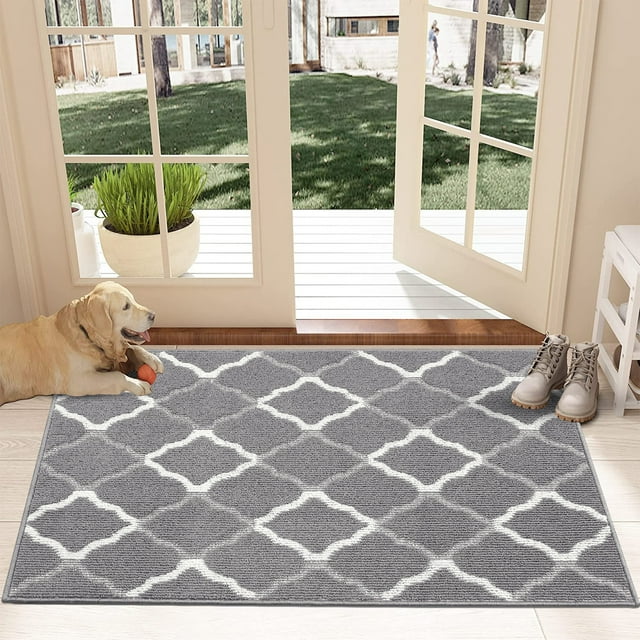 MeyJey Indoor Outdoor Doormat, 24"x36" NonSlip Absorbent Low Profile