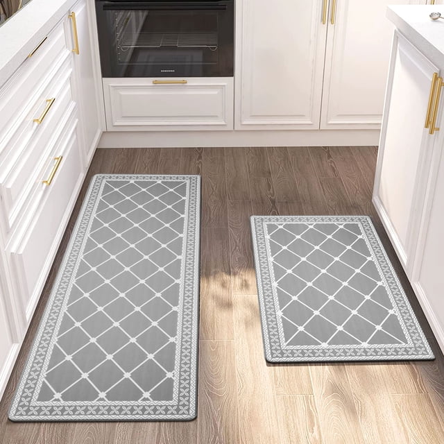 MeyJey Kitchen Rug Set 2 PCS, Anti Fatigue NonSlip Waterproof Home