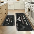 thumbnail image 1 of MeyJey Farmhouse Kitchen Rug Set of 2, Non-Slip Anti-Fatigue Waterproof Cushioned Mat for Kitchen, Dining & Laundry Room, 18"x30"+18"x48" Black, 1 of 13