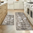 thumbnail image 1 of MeyJey Farmhouse Kitchen Rug Set of 2, Non-Slip Anti-Fatigue Waterproof Cushioned Mat for Kitchen, Dining & Laundry Room, 18"x30"+18"x48" Brown, 1 of 13