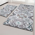 thumbnail image 1 of MeyJey Boho Kitchen Rug Set of 2, Non Slip Anti Fatigue Waterproof Cushioned Mat for Home Floor and Kitchen, 18"x30"+18"x48" Brown/Gray, 1 of 12