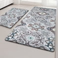 thumbnail image 1 of MeyJey Boho Kitchen Rug Set of 2, Non-Slip Anti-Fatigue Waterproof Cushioned Mat for Kitchen, Dining & Laundry Room, 18"x30"+18"x48" Brown/Gray, 1 of 12