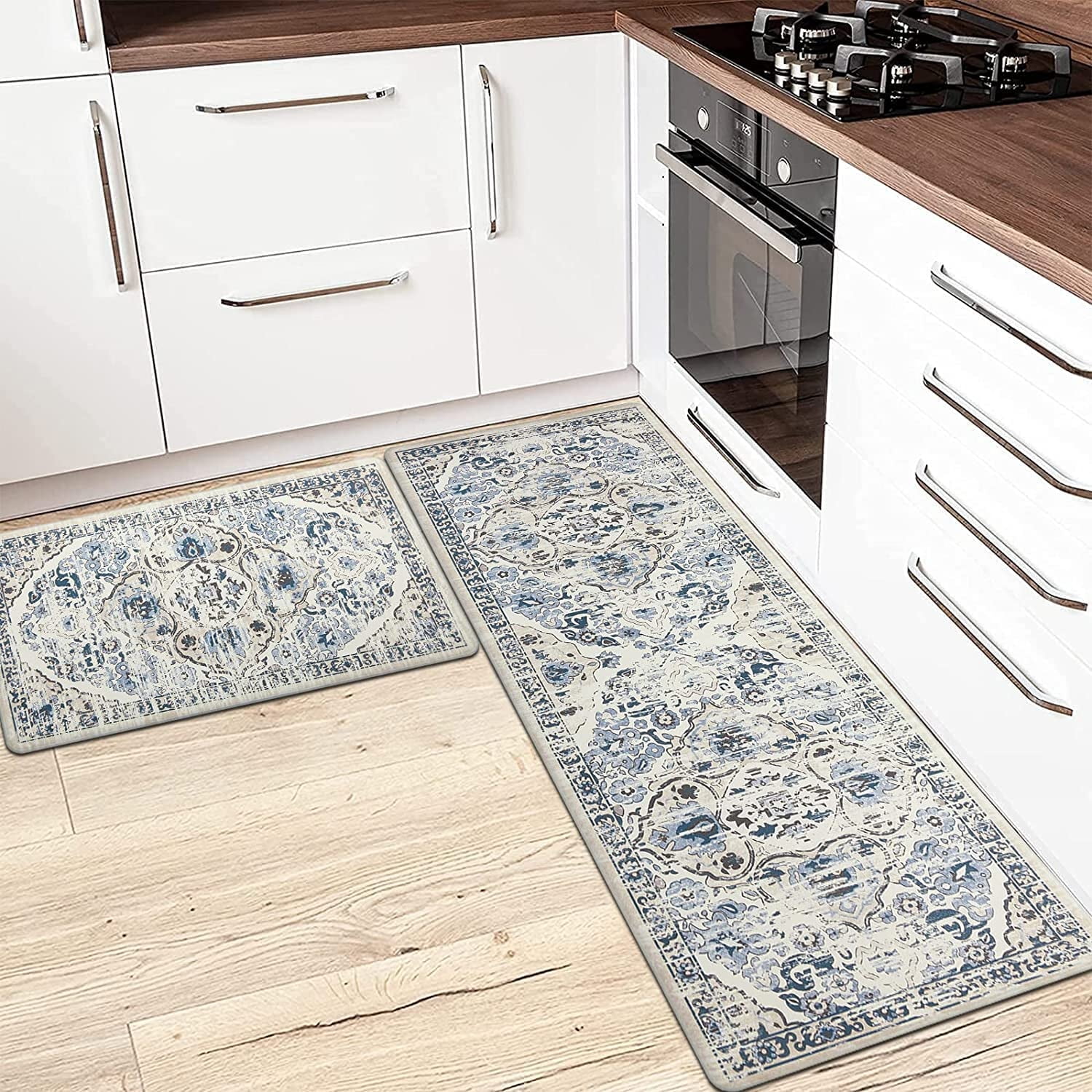 MeyJey Kitchen Rug Set, 2 Piece Anti Fatigue Non-Slip Waterproof Home ...