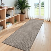 MeyJey 2'x6' Runner Rug for Hallway, Non slip Machine Washable Runners Floor Mats for Entryway Doormat Bathroom Kitchen Laundry Room, Beige