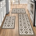 thumbnail image 1 of MeyJey Kitchen Rug Set 3 Piece, Non Slip Machine Washable Mats for Home Floor and Living Room, Brown, 1 of 7