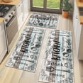 thumbnail image 1 of MeyJey Kitchen Rug Set 3 Pcs, Farmhouse Kitchen Runner Rugs and Mat, Non Slip Machine Washable Kitchen Floor Mats for Home Floor and Living Room, Teal/Brown/Beige, 1 of 14