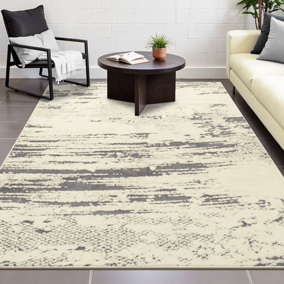 MeyJey 3'x5' Area Rugs for Living Room Non Slip Washable Mottled Jacquard Area Rug Modern Indoor Floor Carpet