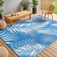 thumbnail image 1 of MeyJey Outdoor Rug, 6'x9' Reversible Waterproof Area Rug, Plastic Mat for RV Patio Camping, Blue, 1 of 9