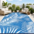 thumbnail image 1 of MeyJey 6'x9' Outdoor Rug, Patio Rug Waterproof RV Outdoor Rug Camping Rugs Reversible Plastic Mat for Camping, Balcony Apartment, Patio, Porch, Picnic, Beach, Blue, 1 of 10