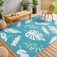 thumbnail image 1 of MeyJey Outdoor Rug, 6'x9' Reversible Waterproof Area Rug, Plastic Mat for RV Patio Camping, Teal, 1 of 8