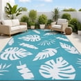 thumbnail image 1 of MeyJey Outdoor Rug, 6'x9' Reversible Waterproof Area Rug, Plastic Mat for RV Patio Camping, Teal, 1 of 9