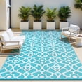 thumbnail image 1 of MeyJey 6'x9' Outdoor Rug, Patio Rug Waterproof RV Outdoor Rug Camping Rugs Reversible Plastic Mat for Camping, Balcony Apartment, Patio, Porch, Picnic, Beach, Teal, 1 of 11