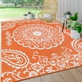 thumbnail image 1 of MeyJey 8'x10' Outdoor Rugs for Patio, Patio Rug Waterproof RV Mats, Plastic Straw Camping Area Rug for Indoor Porch Balcony Beach Mat, Orange, 1 of 6