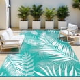 thumbnail image 1 of MeyJey Outdoor Rug, 8'x10' Reversible Waterproof Area Rug, Plastic Mat for RV Patio Camping, Teal, 1 of 11