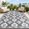 thumbnail image 1 of MeyJey 9'x12' Outdoor Rug, Patio Rug Waterproof RV Outdoor Rug Camping Rugs Reversible Plastic Mat for Camping, Balcony Apartment, Patio, Porch, Picnic, Beach, Gray, 1 of 10