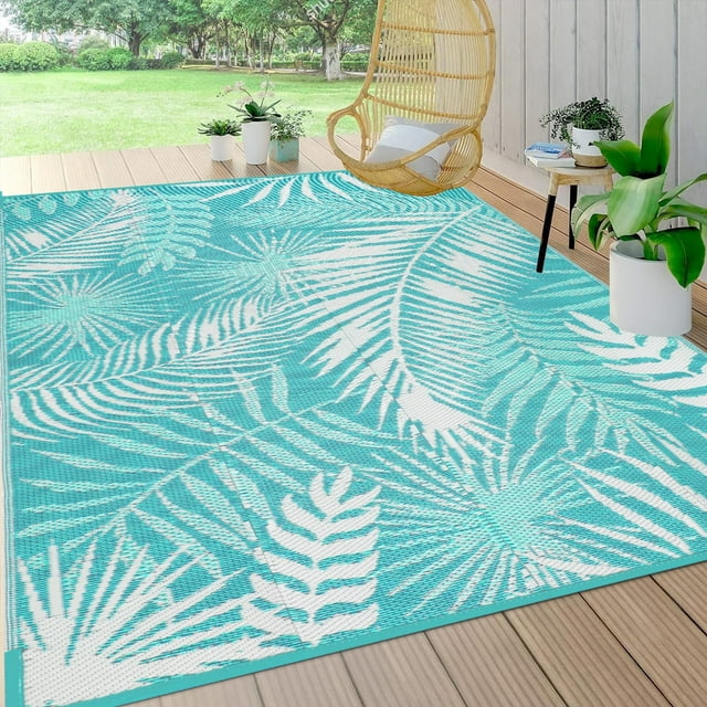 MeyJey Reversible Outdoor Carpet, 9'x12' Waterproof Area Rug, Plastic