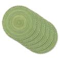 thumbnail image 1 of MeyJey 15" Braid Round Placemat Set of 6, Large Cotton Woven Non-Slip Placemat Set of 6 Heat Resistant Placemat 6 Piece, Green, 1 of 11