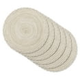 thumbnail image 1 of MeyJey 15" Braid Round Placemat Set of 6, Large Cotton Woven Non-Slip Placemat Set of 6 Heat Resistant Placemat 6 Piece, Ivory, 1 of 11