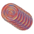 thumbnail image 1 of MeyJey 15" Braid Round Placemat Set of 6, Large Cotton Woven Non-Slip Placemat Set of 6 Heat Resistant Placemat 6 Piece, Rainbow, 1 of 11