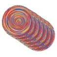 thumbnail image 1 of MeyJey 15" Braid Round Placemat Set of 6, Large Cotton Woven Non-Slip Placemat Set of 6 Heat Resistant Placemat 6 Piece, Rainbow, 1 of 11