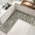 thumbnail image 1 of MeyJey Corner Kitchen Rug, 1 Piece Anti-Slip L Shape Kitchen Mat for Floor, Absorbent Runner in Front of Sink, Washable Floor Rugs for Home,Kitchen(Brown-L,24”x 71”x 71”), 1 of 8
