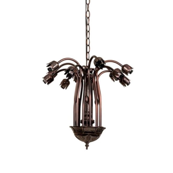 24" Wide Pond Lily 12 Light Chandelier Hardware