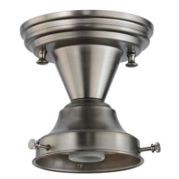 Meyda 110412 5 in. Revival Schoolhouse 4 in. Fitter Semi-Flushmount, Brushed Nickel