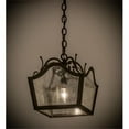 thumbnail image 1 of Meyda 119806 12 in. Square Formal Entry Pendant, Chestnut & Clear Seedy Glass, 1 of 5