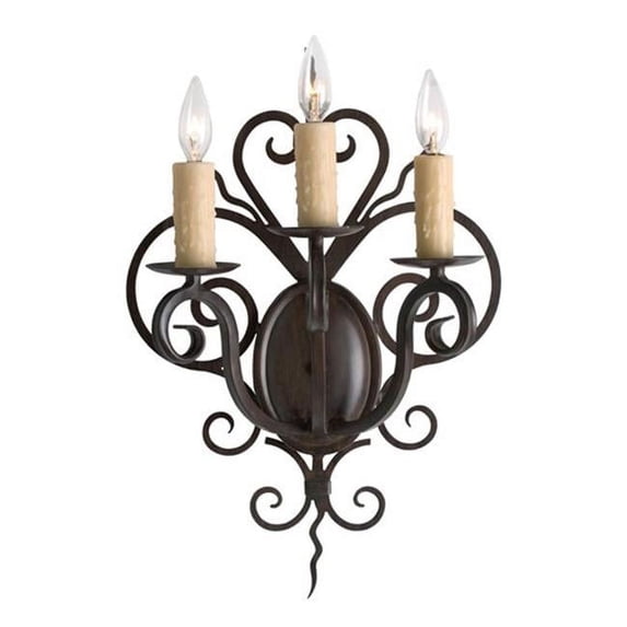 Meyda 120138 15 in. Kenneth 3 Light Wall Sconce