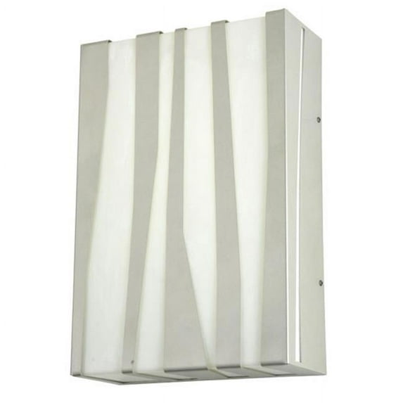 Meyda 124270 10 in. Dimmable LED Sconce, Old Silver & White Alabaster Sandblasted Inside