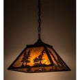 thumbnail image 1 of Meyda 133566 16 in. Square Tall Pines Pendant, Black & Amber Mica, 1 of 1