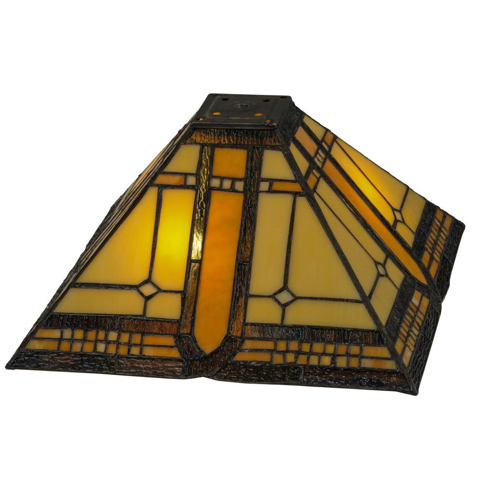 Artisan Sunflower Amber 12.75'' Stained Glass Lamp Shade