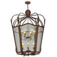 thumbnail image 1 of Meyda 138234 43 in. Citadel 12 Light Pendant, Leaf Detail Rusty Nail Texture & CS Glass, 1 of 5
