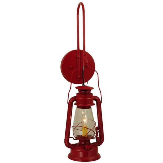 Meyda 139699 7 in. Miners Lantern Red Wall Sconce, Ruby Red