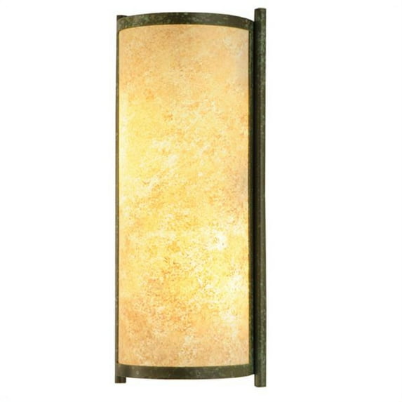 Meyda 139943 7 in. Cilindro Palomino Wall Sconce, Weathered Brass
