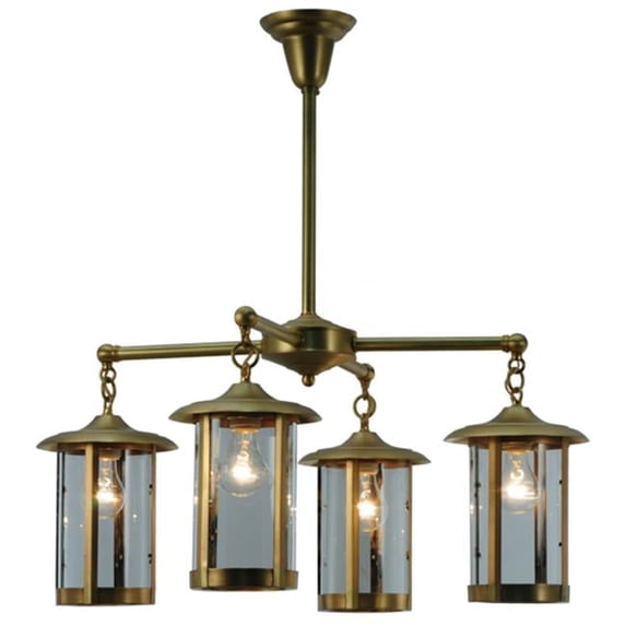 Meyda 140492 30 in. Craftsman Signature Fulton Prime Chandelier, Natural