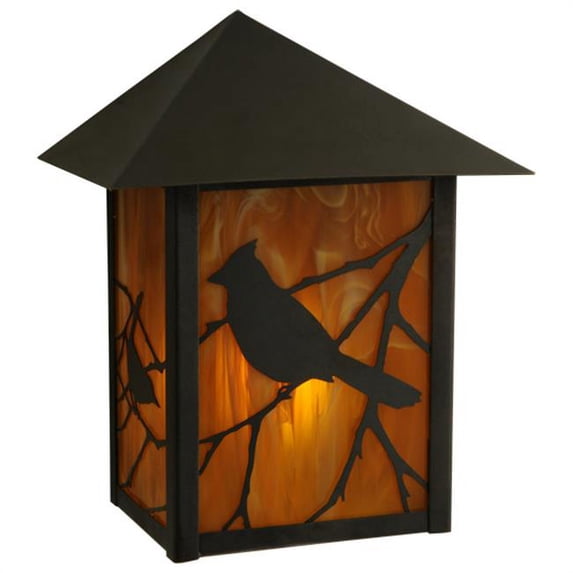Meyda 141242 9 in. Seneca Song Bird Wall Sconce, Ha Smooth & Sandblasted Inside