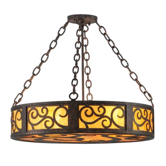 Meyda 142197 24 in. Dean Inverted Pendant, Chain Not Rod
