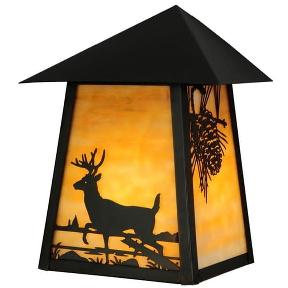 Meyda 142502 9 in. Stillwater Custom Wall Sconce, Beige Craftsman