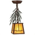 thumbnail image 1 of Meyda 145280 5.5 in. Square Pine Branch Valley View Mini Pendant, Rust & Green & Bai, 1 of 7