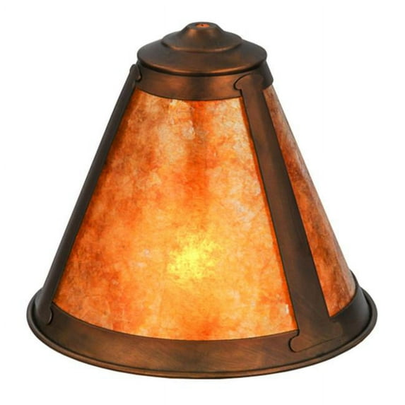 Meyda 145306 10 in. Van Erp Shade, Vintage Copper & Amber Mica