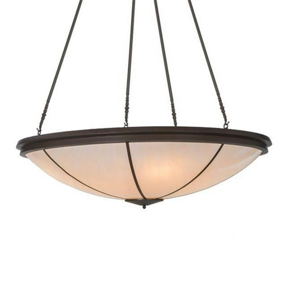 Meyda 145483 70 in. Commerce Inverted Pendant, Cafe Noir & Faux Alabaster