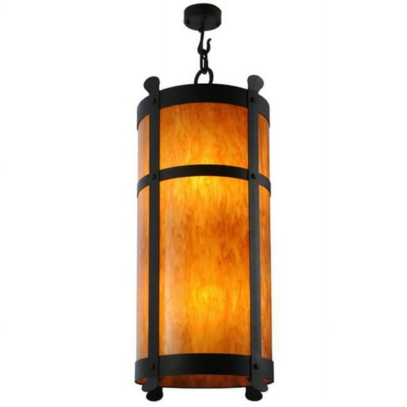 Meyda 145573 20 in. Glacier Pendant, Wrought Iron & New Mica Acrylic