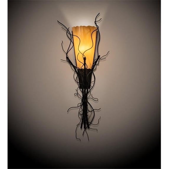 Meyda 145676 18 in. Rama Wall Sconce, Blackwash