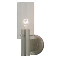 thumbnail image 1 of Meyda 146106 5 in. Cilindro Wall Sconce, Satin Nickel & Clear Glass, 1 of 4