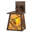 thumbnail image 1 of Meyda 146819 7 in. Whispering Pines Lantern Wall Sconce, Cafe Noir & Amber Mica, 1 of 4