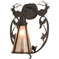 thumbnail image 1 of Meyda 148884 14 in. Wild Elks Wall Sconce, Timeless Bronze & Silver Mica, 1 of 2