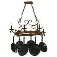 thumbnail image 1 of Meyda 149135 36 in. Handforged Oval 6 Light with Downlights Pot Rack, Rusty Nail, 1 of 5