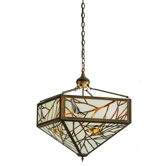 Meyda 150648 21 in. Square Backyard Friends Inverted Pendant, Antique Copper